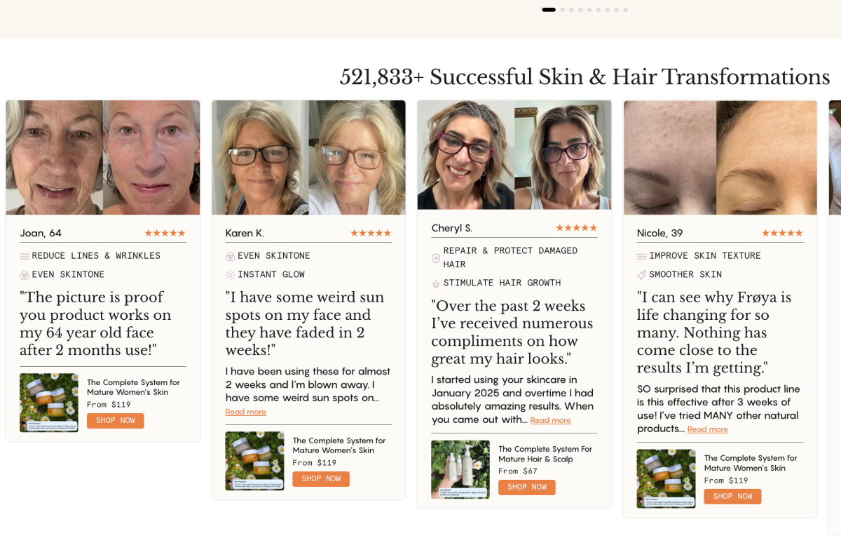 Froya Organics Testimonials