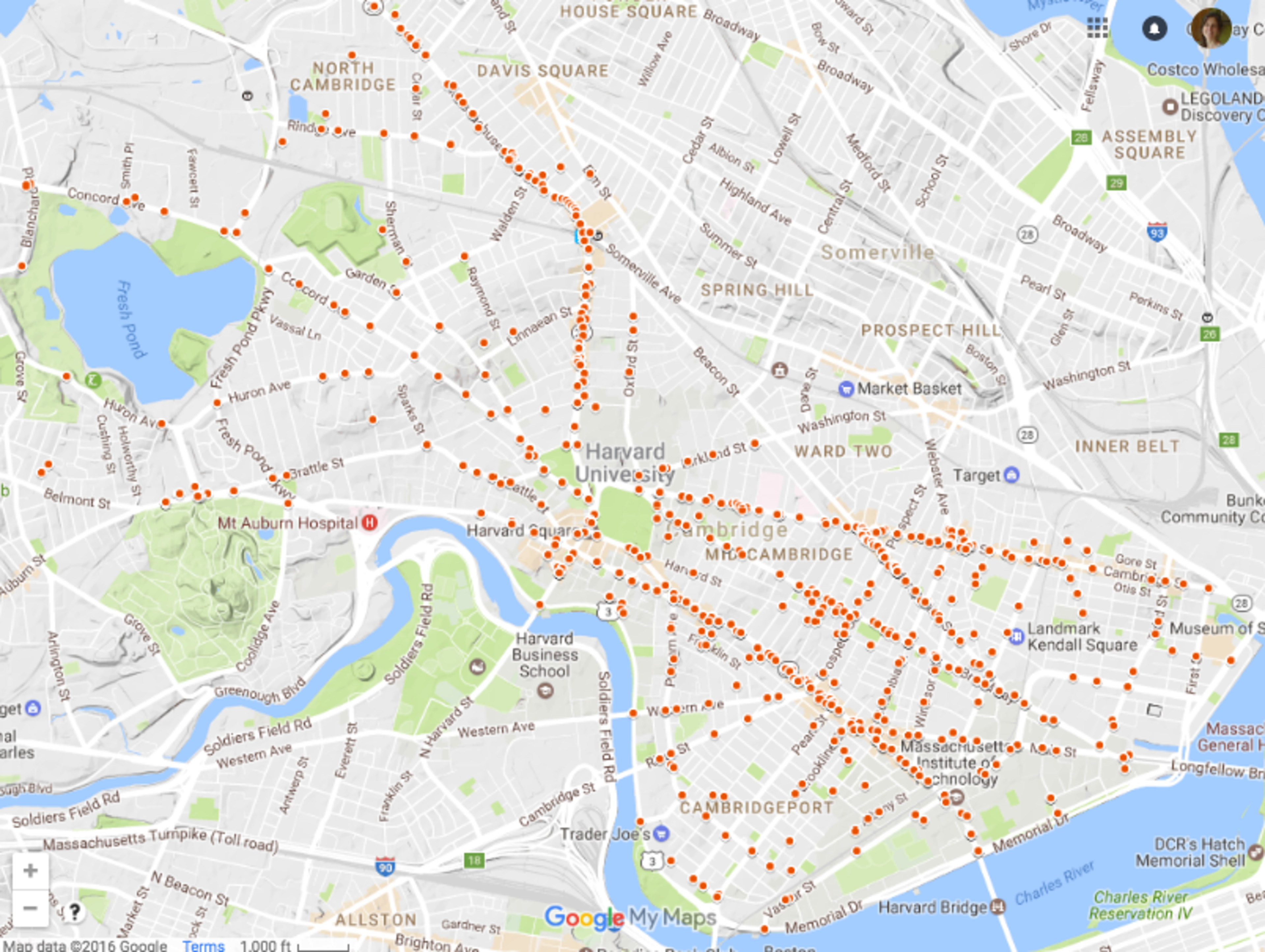 Visualizing Cambridge Bicycle Accident Data