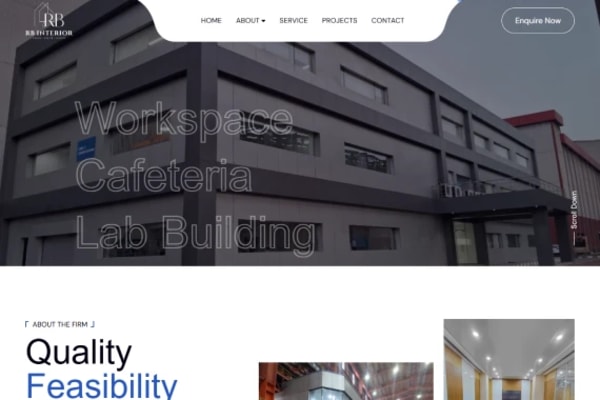 RB Interior website designed by Nexgeno