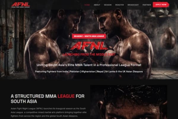 AFNL MMA website designed by Nexgeno