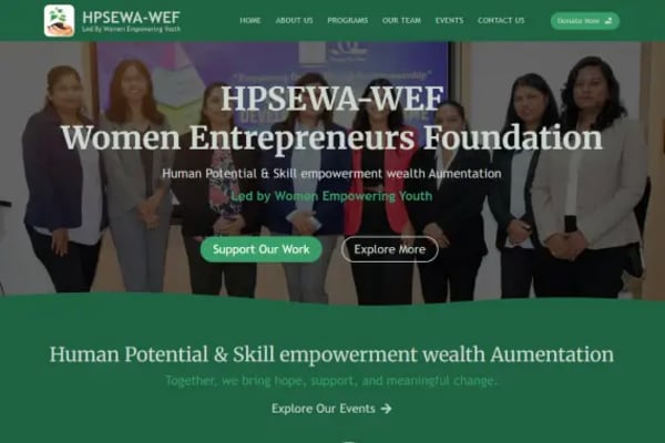HPSEWA-WEF website designed by Nexgeno