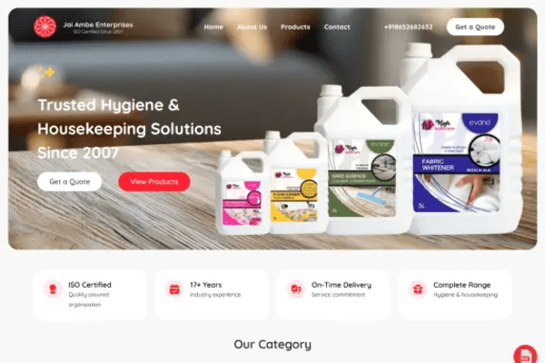 Jai Ambe Enterprises website designed by Nexgeno
