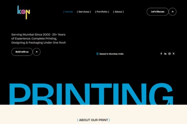 KGN Design Print website designed by Nexgeno