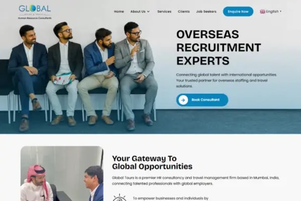 Global Man Power website designed by Nexgeno