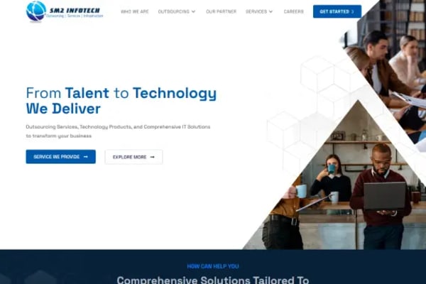 SM2 Infotech website designed by Nexgeno