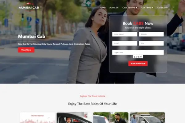 Mumbai Cab website designed by Nexgeno