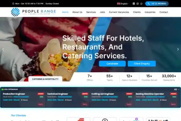 People Range website designed by Nexgeno