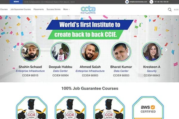 Octa Networks website designed by Nexgeno