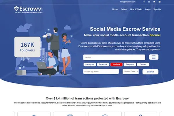 Escrowv website designed by Nexgeno
