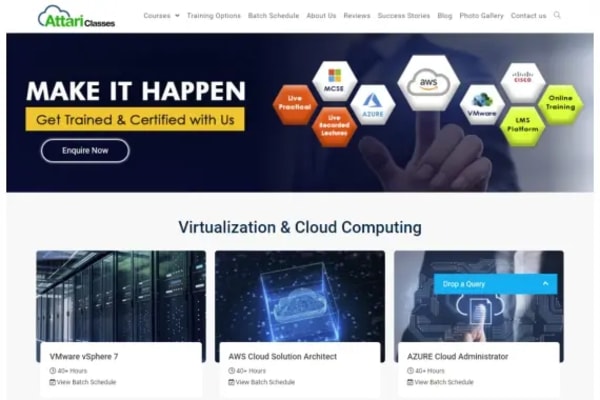 Attari Classes website designed by Nexgeno
