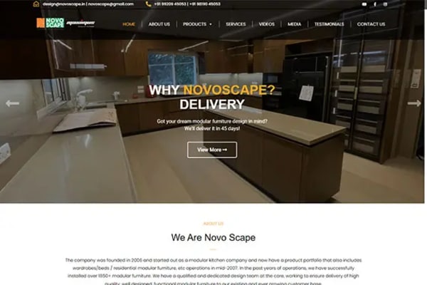 Novo Scape website designed by Nexgeno