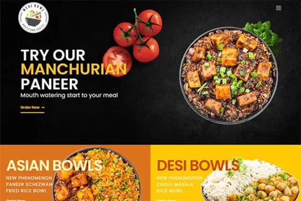 Meal Bowl website designed by Nexgeno