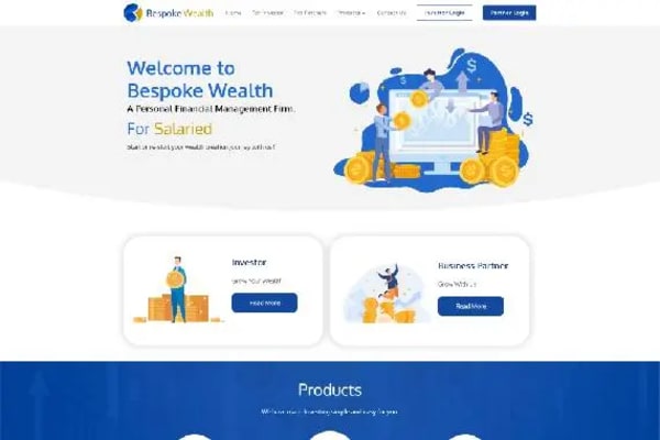 Bespoke Wealth website designed by Nexgeno