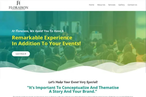 Floraison Events website designed by Nexgeno