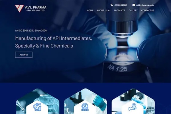 VVL Pharma website designed by Nexgeno