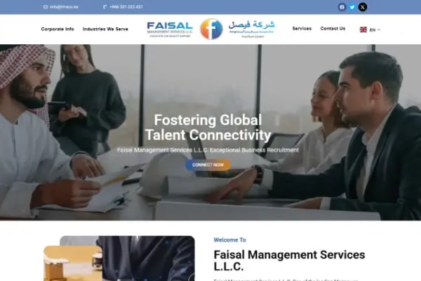 Faisal Management (Saudi Arabia) website designed by Nexgeno
