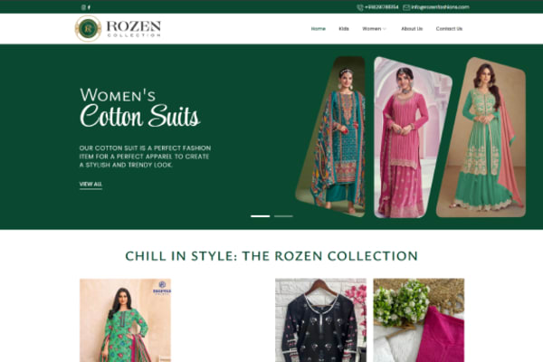 Rozen Collection website designed by Nexgeno