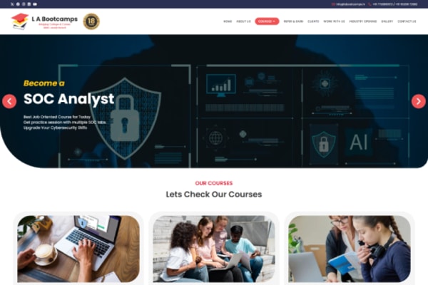 LA Bootcamps website designed by Nexgeno