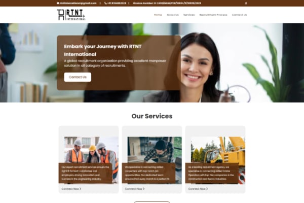 RTNT International website designed by Nexgeno