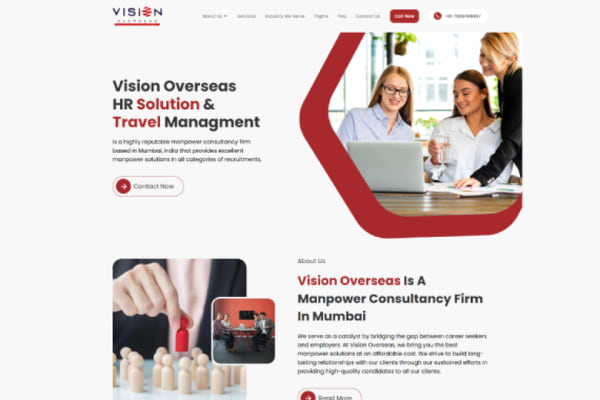 Vision Overseas website designed by Nexgeno