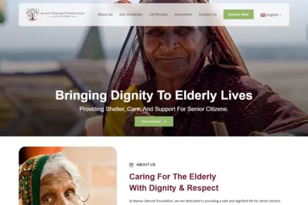 Manav Utkarsh Foundation website designed by Nexgeno