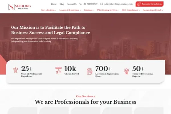 Seedling Associates website designed by Nexgeno