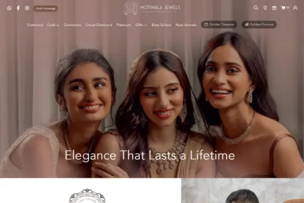 Motiwala Jewels website designed by Nexgeno