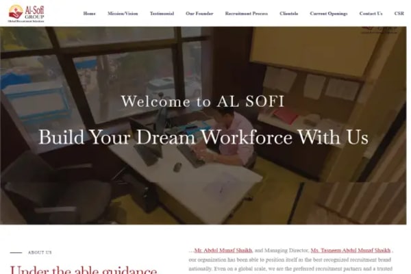 AL Sofi Jobs website designed by Nexgeno
