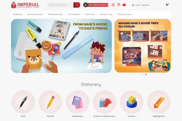 Imperial Stationery Mart website designed by Nexgeno