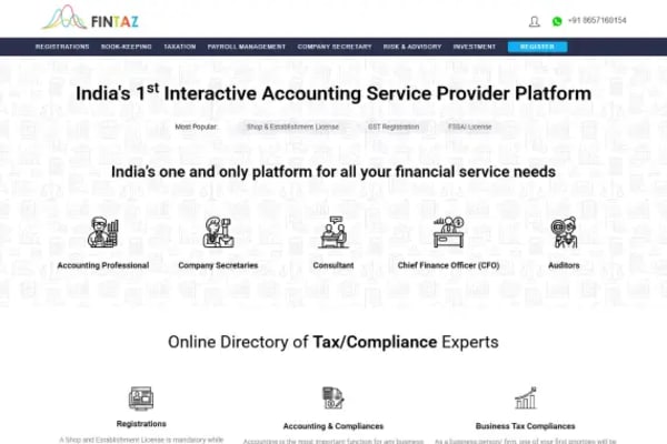 Fintaz website designed by Nexgeno
