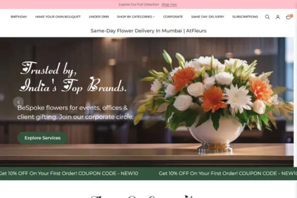 Atfleurs website designed by Nexgeno