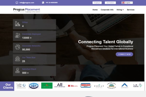 Progcus Placement website designed by Nexgeno