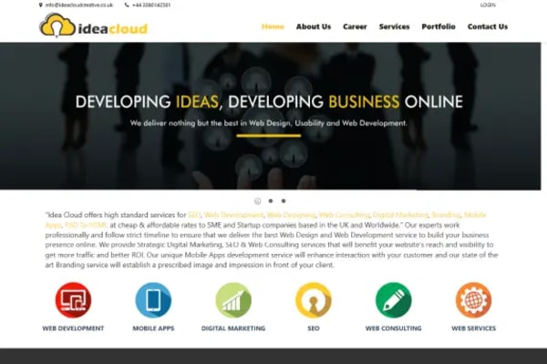 Idea Cloud website designed by Nexgeno