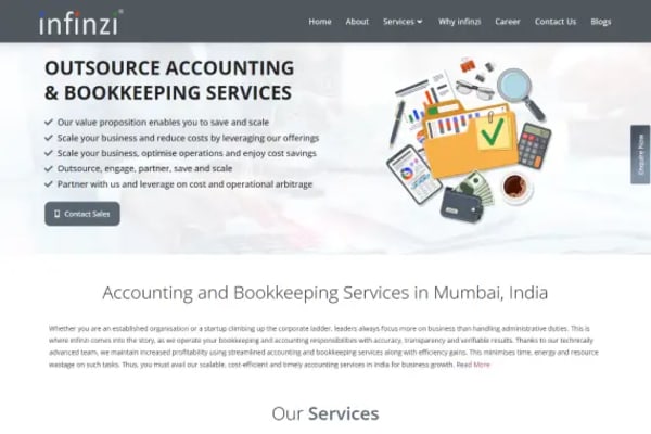 Infinzi website designed by Nexgeno