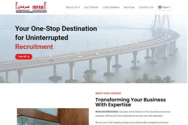 Irfan International website designed by Nexgeno