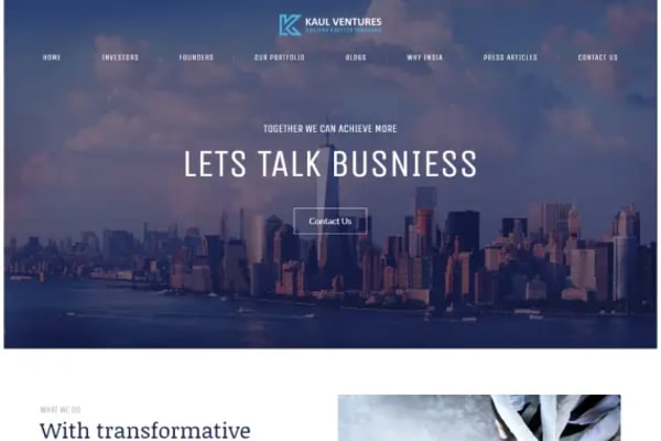 Kaul Ventures website designed by Nexgeno
