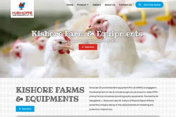 Kishore Farm website designed by Nexgeno