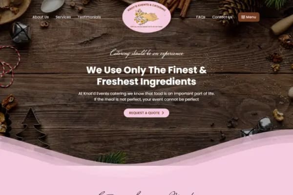 Knotd Events & Catering website designed by Nexgeno