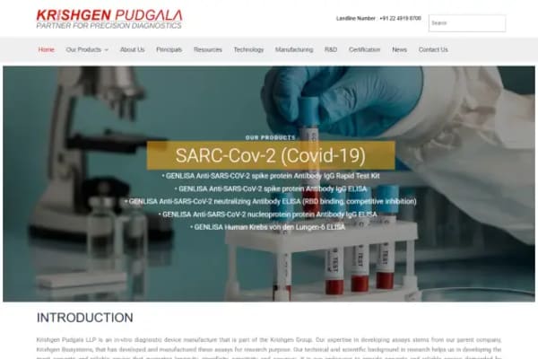 Krishgen Pudgala website designed by Nexgeno