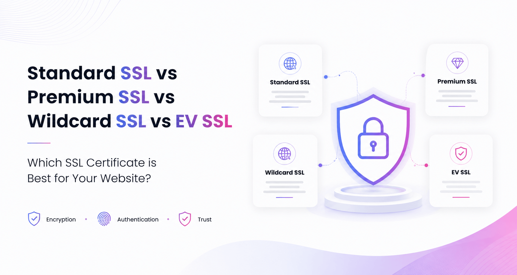 Standard SSL vs Premium SSL vs Wildcard SSL vs EV SSL – Which SSL Certificate is Best for Your Website?