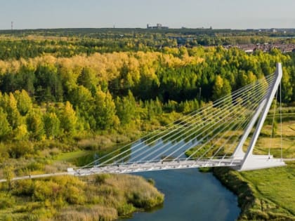 В Челябинске приступили к строительству велопешеходного моста через реку Миасс