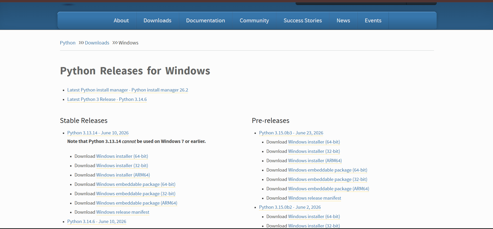 latest version python 3.14.x