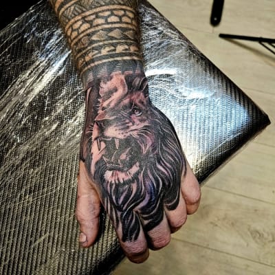 Hand Tattoo - Black & Grey Realism tattoo