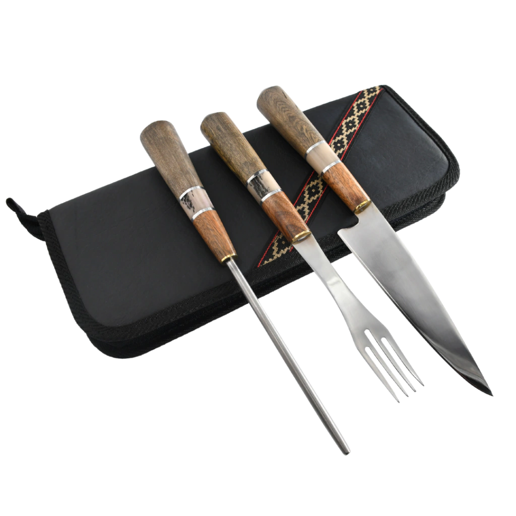 Juego Parrillero Triple Chico con estuche