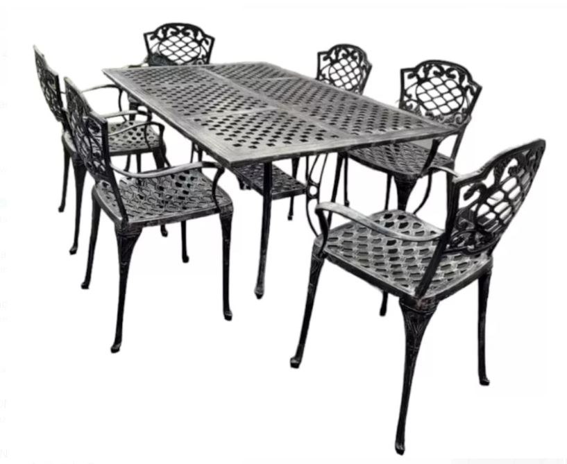 Juego de Jardín Chateu mesa rectangular 1,6 x 1 m + 6 sillas