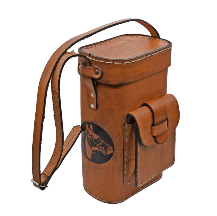 Bolso Porta Termo Cuero Con Bolsillo