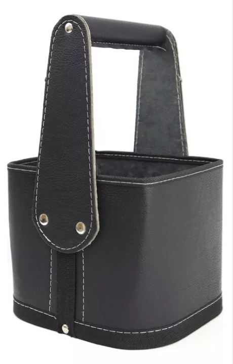 Matera De Cuero Canasta Con Manija 