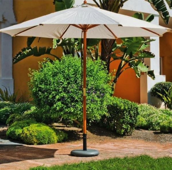 Sombrilla Estructura de Madera 2,5m ø color crudo liso