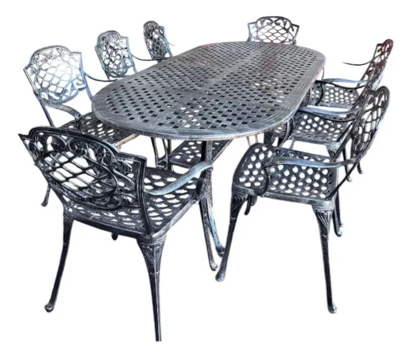 Juego De Jardín Chateu Mesa Oval 2,05 x 1 m + 8 Sillas
