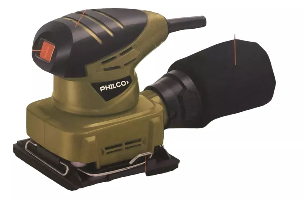 Lijadora Orbital Philco Con Bolsa, 180w 13000 rpm.